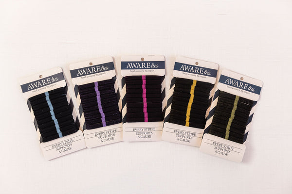 AWAREties | Pink Stripe – Breast Cancer Awareness Pack