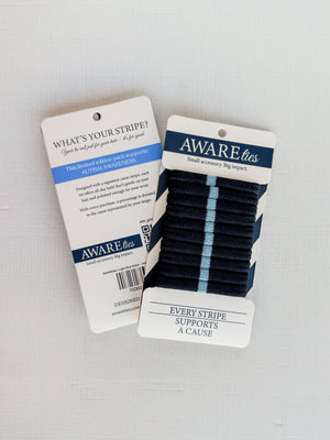 Limited Edition: AWAREties | Light Blue Stripe – Autism Awareness