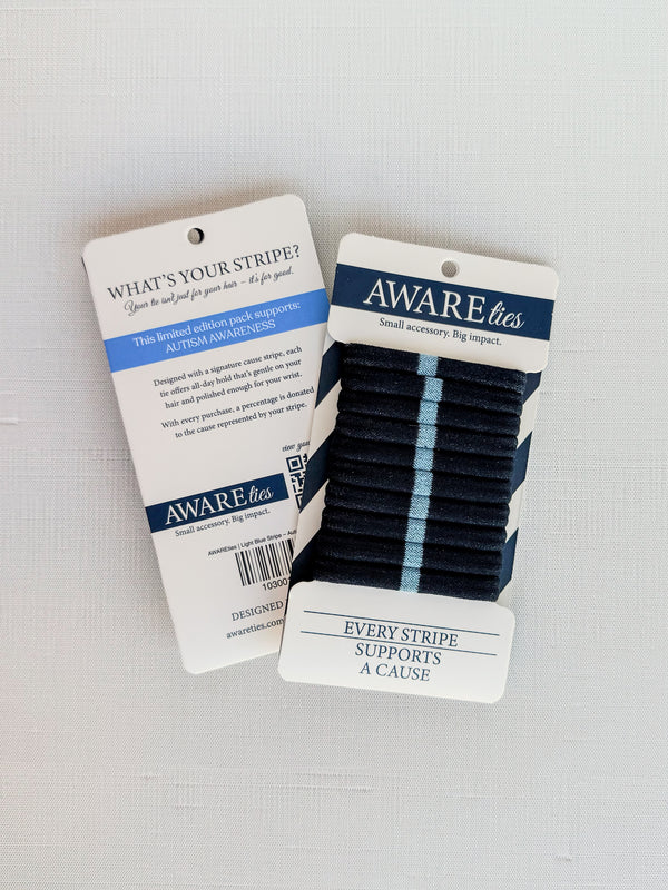 Limited Edition: AWAREties | Light Blue Stripe – Autism Awareness