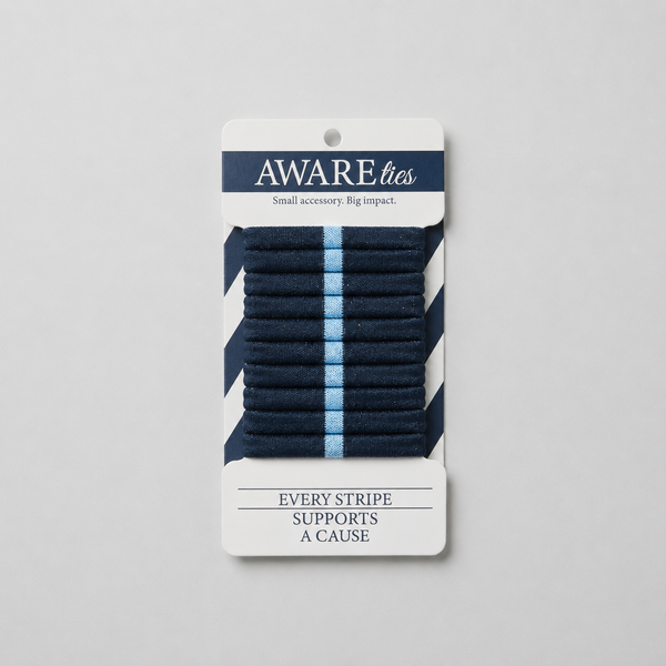 Limited Edition: AWAREties | Light Blue Stripe – Autism Awareness